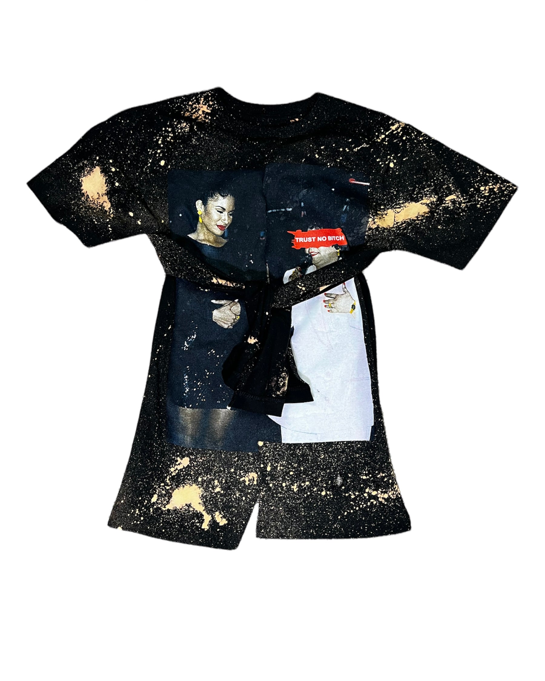 Selena “Trust No Bitch” Handmade Distressed Graphic T-Shirt