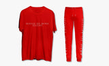 Red & White Y.R. Signature HOM Graphic-T & Track pants